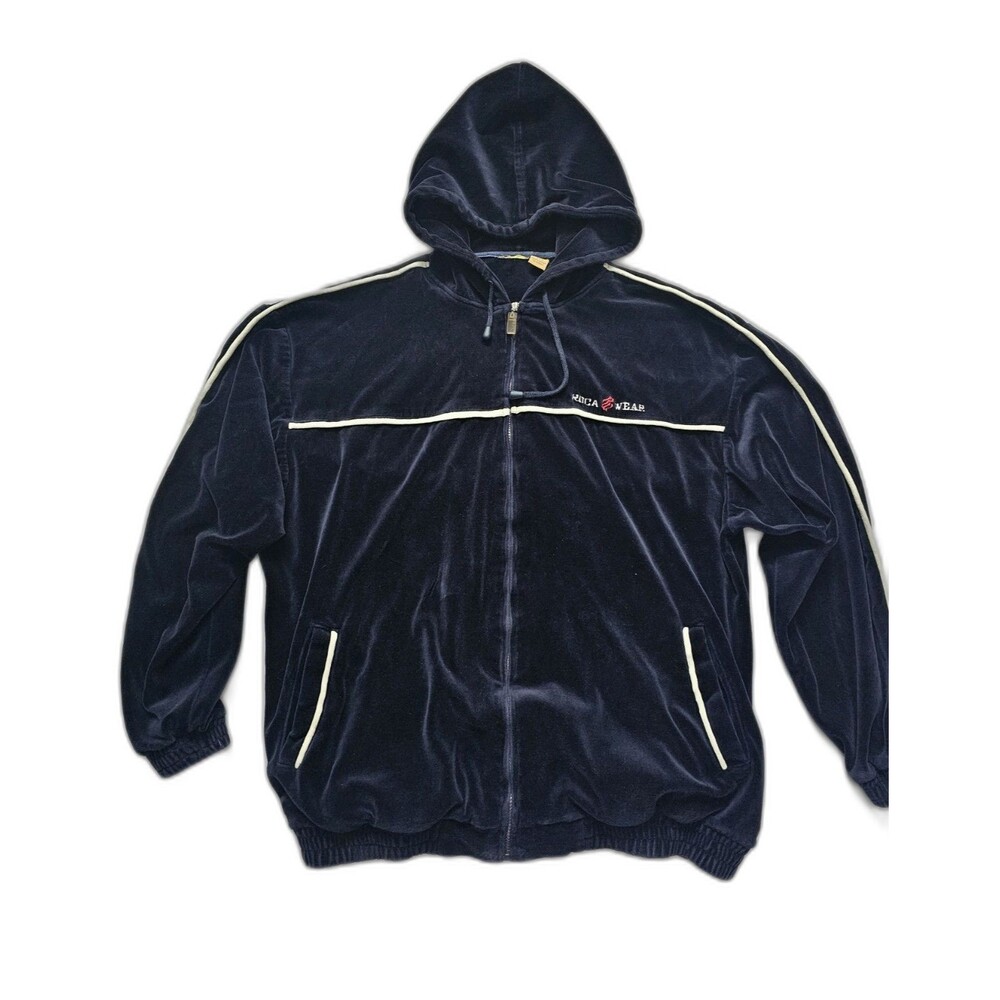 Vintage Rocawear Blue Velour Track Jacket 2X Full Zip 90s